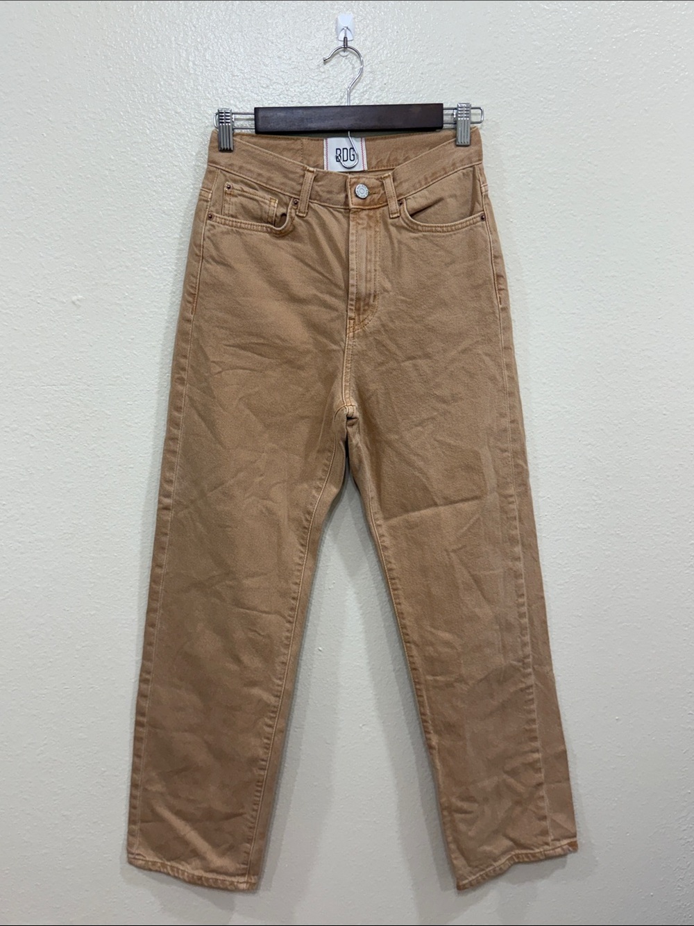 BDG Urban Outfitters Cowboy Jean High Rise Straight Leg Tan Size 26 Western
